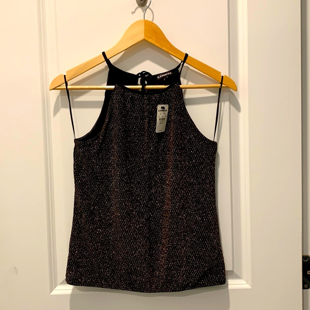 Express black and gold tank top, XS, new with tags